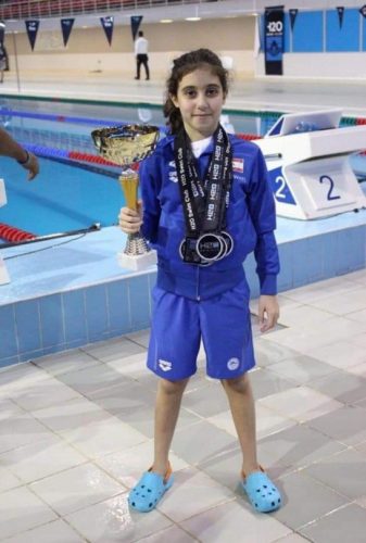مبروك ميشيل سعيد عموس بطلة لبنان للسباحة 2018